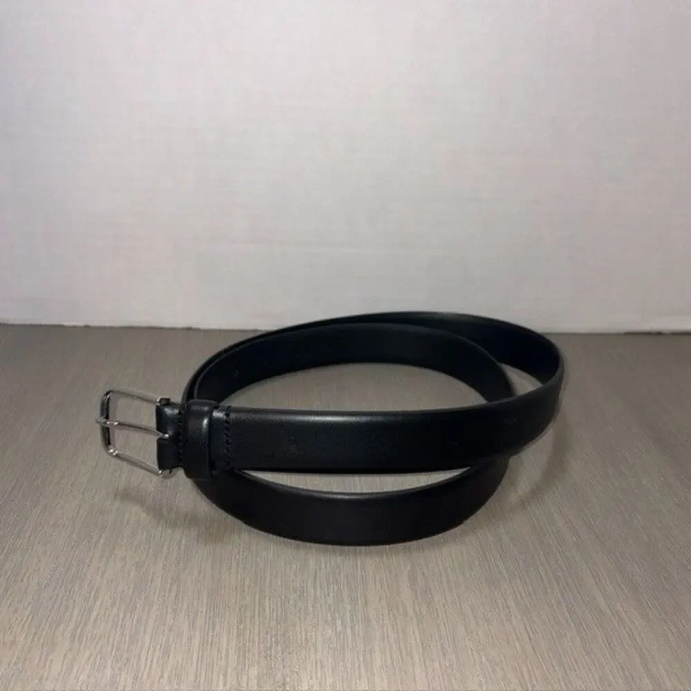 Brooks Brothers Made in Italy Black Genuine Leather Dress Belt Mens Size 44